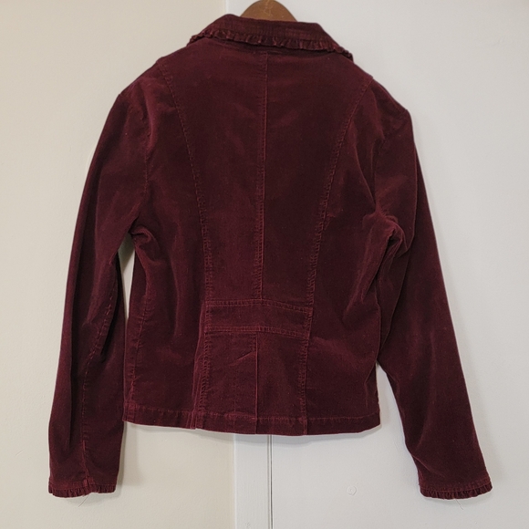 Sashimi Corduroy Jacket Button Maroon Dark Wine Red Burgundy Y2K 2000 - Picture 2 of 7